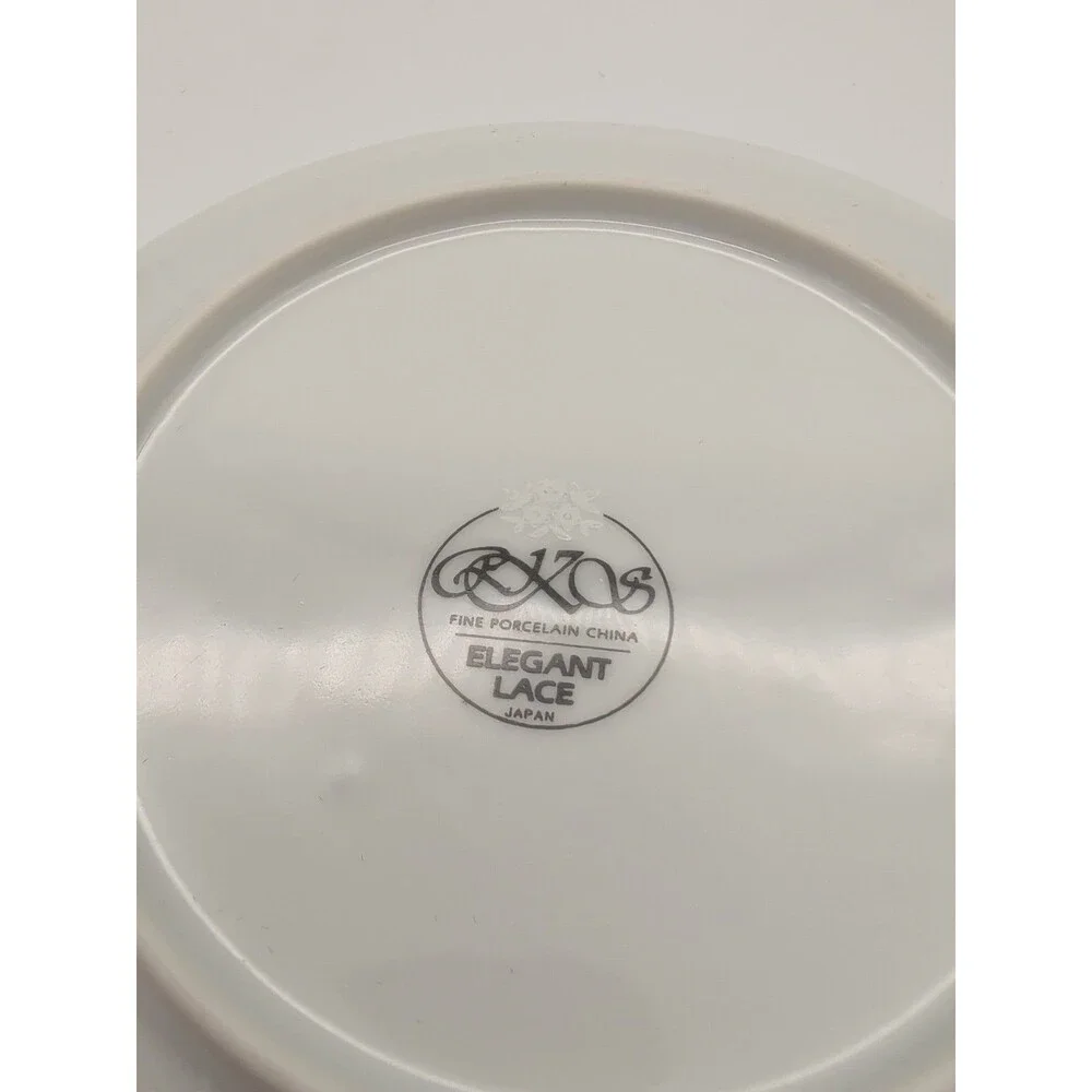 RJZS Fine China Elegant Lace Soup Bowl Japan Platinum Rim